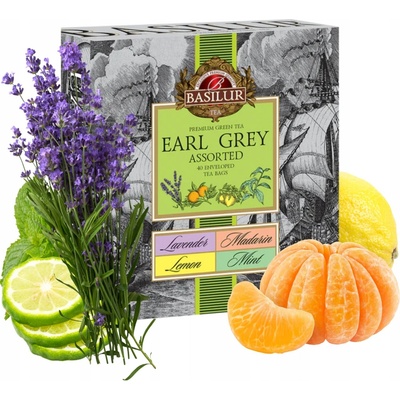 Basilur ZELENÁ EARL GREY sada čajov 4 CHUTE 40 ks