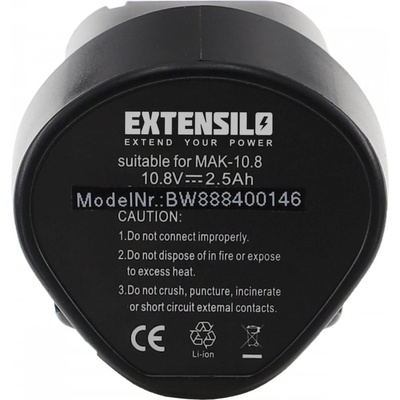 EXTENSILO Батерия за Makita BL1013, 10.8 V, 2.5 Ah (888400146)
