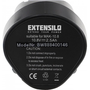 EXTENSILO Батерия за Makita BL1013, 10.8 V, 2.5 Ah (888400146)