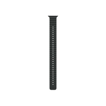Apple Watch 49mm Band: Black Ocean Band Extension - Natural Titanium Finish (mxtm3zm/a)
