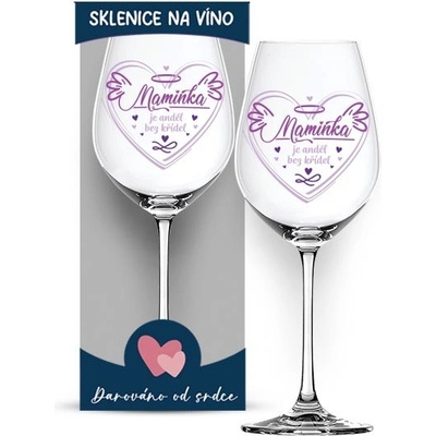 Nekupto Sklenice na víno Maminka je anděl Den matek 440 ml