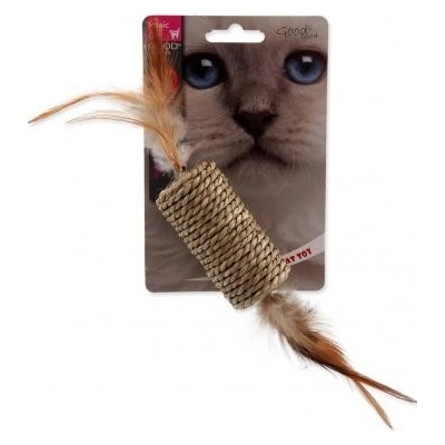 Hračka MAGIC CAT váleček mořská tráva s pírky 19 cm