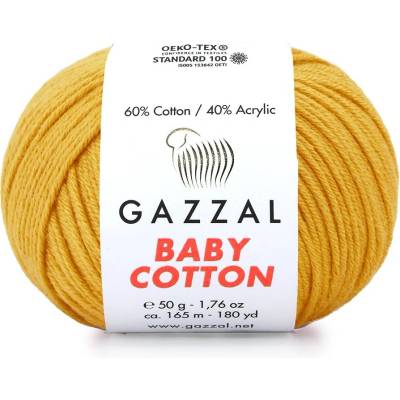 Gazzal Příze Baby cotton 3447 hořčicová