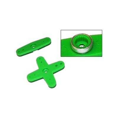 Ultimate Racing Plastové páky sada pre JR / SANWA / KO zelené 2 ks S alu krúžkom
