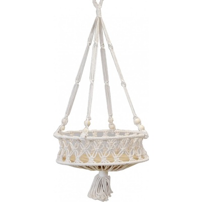 Lepaso Macramé závěsný květináč krémový 68 cm