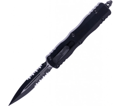 Microtech DIRAC D/E BLACK STD PARTIAL SERRATION TACTICAL 225-2T