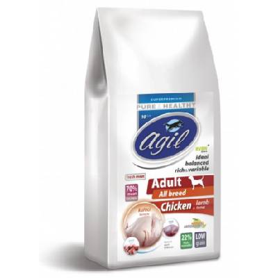 Agil Adult All Breed Low Grain Chicken,Lamb,Tuna 10kg