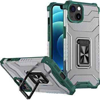 HQWear Калъф Crystal Ring Case Kickstand Tough Rugged, за iPhone 13, зелен (KXG0015066)