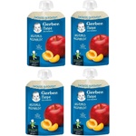 Nestle Плодова закуска Nestle Gerber Natural - Пауч с ябълки и кайсии, 4 х 150 g (4x12472994) - ozone