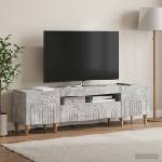 vidaXL LED телевизионен кабинет ALKMAAR 153 x 35 x 43 см Бетонно сиво (896248)