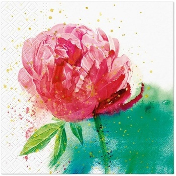 PAW SDL143500 Peony Watercolor servítky 3V 20ks 33x33cm