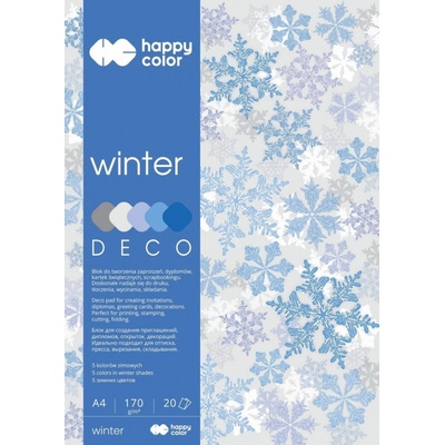 Happy Color Blok Deco Winter 170 g/m2 A4 20 listů 5 barev HA 3817 2030 140