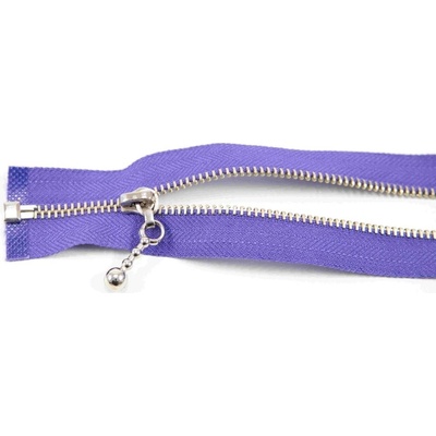 Deliteľný kovový strieborný zips č.3 viac farieb - dĺžka (30 - 85 cm) 55 cm tmavofialová