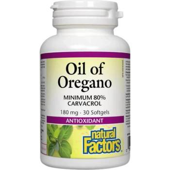 Image 1 of Natural Factors Oil of Oregano Organic 180 mg [30 Гел капсули]