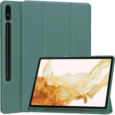 Vsetkonamobil 62804 LEATHER Zaklápací obal pre Samsung Galaxy Tab S9+ / S10+ tmavozelený