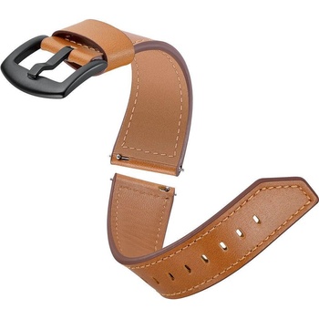 Tech-Protect Кожена каишка от естествена кожа за Samsung Galaxy Watch, Huawei Watch, Xiaomi, Garmin и други часовници с 20мм захват - Tech-Protect Leather Band Herms 20mm (кафяв) (THP623BR)