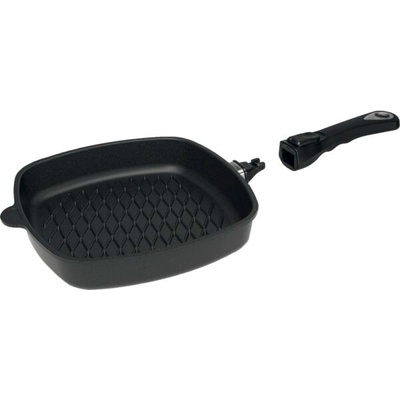 AMT Gastroguss Liatinová panvica BBQ vhodná na indukciu s odnímateľnou rukoväťou 28 x 28 cm