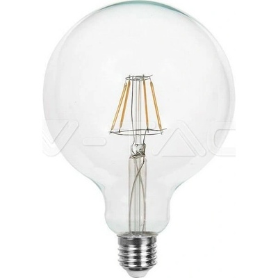V-TAC Žiarovka LED 10W, E27 G125, 3000K, 1055lm, 300°, Ra 80, vlákno, VT-1979