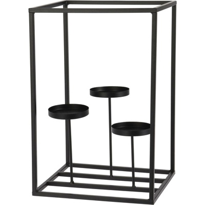 Home Styling Collection Svícen na čajové svíčky, černý, 36 cm, kovový černá