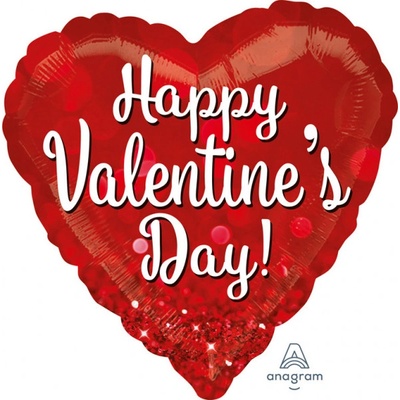 Amscan Balonek fóliový srdce Happy Valentine's Day! 71 cm