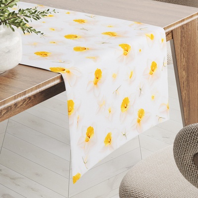 Biante Teflónový behúň TF-137 Narcisky na bielom 45x180 cm