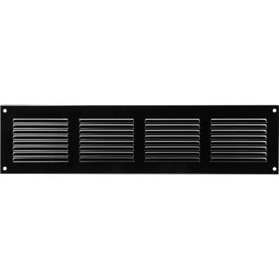 Ventishop KVMc 400x100 kovová hranatá větrací mřížka se síťkou, černá