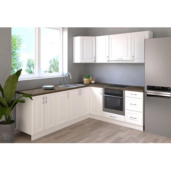 Ъглова кухня Квадрис 7 бял