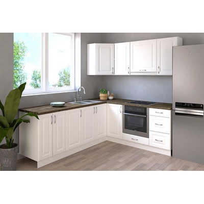 Ъглова кухня Квадрис 7 бял