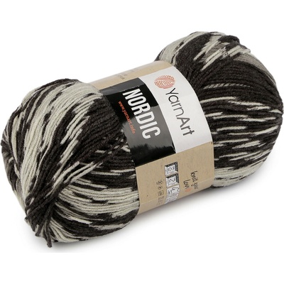 Pletací příze Nordic 150 g Varianta: 4 (650) šedočerná tm., Balení: 1 ks