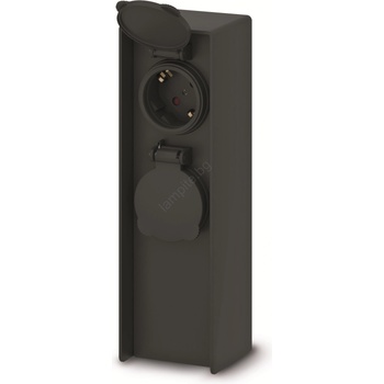 Brilagi - Външна колона за контакти, 2 гнезда, 230V, IP44, SCHUKO, черна (BG3208)