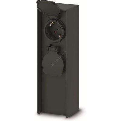 Brilagi - Външна колона за контакти, 2 гнезда, 230V, IP44, SCHUKO, черна (BG3208)