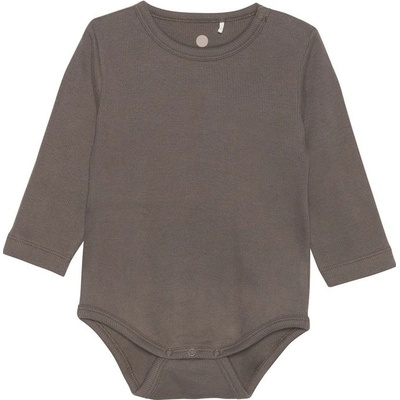 EN*FANT Dětské body LS Rib Chocolate Chip