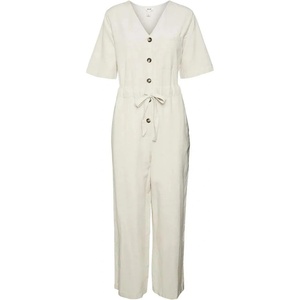 VERO MODA Гащеризон Vero moda Jazzlyn short sleeve jumpsuit - Beige (Natural / Detail Melange)