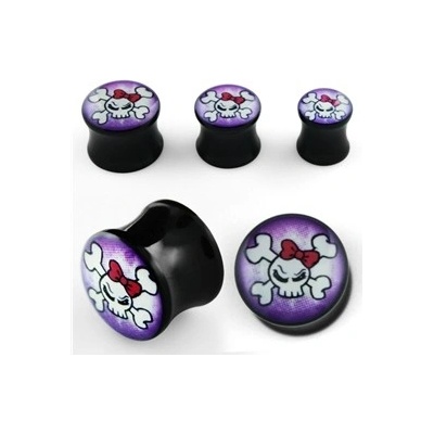 Piercingate plug do ucha holčičí lebka PTP00181