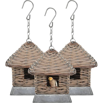 vidaXL Къщички за птици 3 бр ракита (246835)