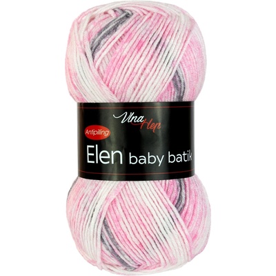 Vlna - Hep příze Elen baby batik 5110 smetanová, růžová, šedá