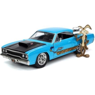Jada Toys Looney Tunes Diecast Model 1970 Plymouth Road Runner s figurkou Wile E Coyote 1: 24