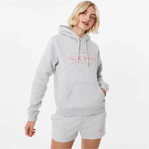 Jack Wills Суичър Jack Wills Hunston Graphic Logo Hoodie - Grey Marl