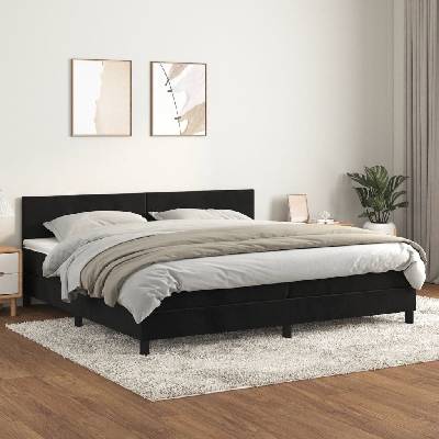 Petrashop 3141205 boxspring postel s matrací černá samet