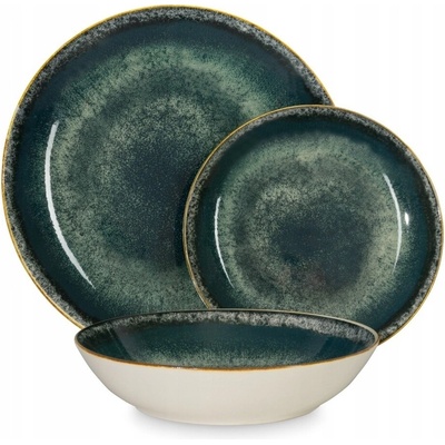 BERLINGERHAUS Jedálenská sada tanierov Matte Green Collection zelená 18 ks