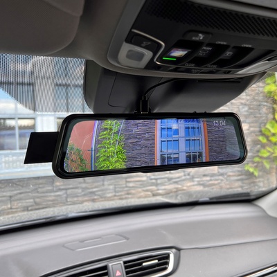 Monitor 9,66" s Apple CarPlay, Android auto, Bluetooth, Dual DVR v zrcátku pro montáž na zrcátko ds-966caDVR ds-966cadvr – Sleviste.cz
