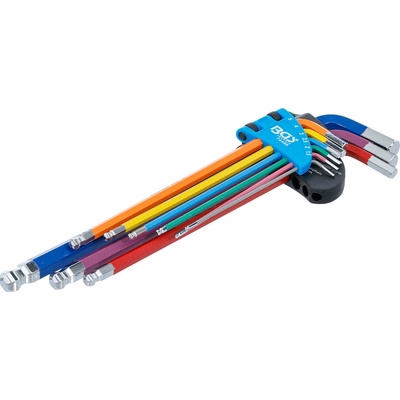 BGS technic Zástrčné klíče Imbus s kuličkou 1,5-10 mm, vícebarevné, extra dlouhé, 9 ks BGS 74453