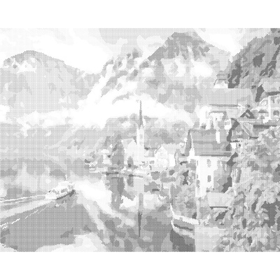 ZUTY Bodkovanie - HALLSTATT Rámovanie: bez rámu a bez vypnutia plátna, Rozmer: 40x50 cm