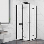 Inter Ceramic Стъклен параван за баня 114ВМ, сгъваем, черен мат 90x200 см