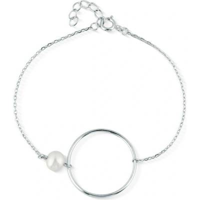 JwL Luxury Pearls Minimalistický strieborný náramok s pravou perlou JL0859