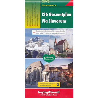 I26 Gesamtplan Via Slavorum, Weitwanderkarte 1: 500.000/Slovanská cesta do Říma