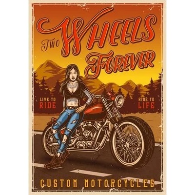 Ceduľa Motorcycles - Wheeles Forever