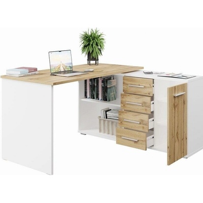 Nejlevnější nábytek Nejby Gianni bílá / dub wotan – Zbozi.Blesk.cz