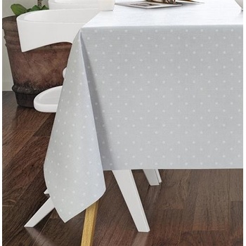 Obrus PVC metráž 673671, 20 m x 140 cm, bodky sivé, IMPOL TRADE