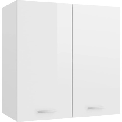 vidaXL Висящ шкаф, бял гланц, 60x31x60 см, ПДЧ (801273)